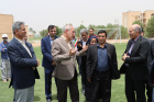 آئین بهره‌برداری از زمین چمن ورزشی دانشگاه با حضور دکتر حبیبا